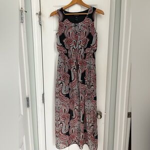 Enfocus Studio Black and Red Paisley Maxi Dress